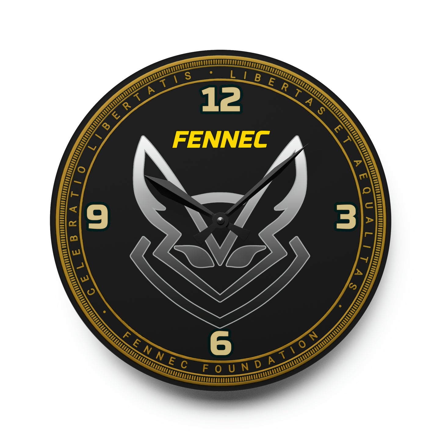 Fennec Acrylic Wall Clock (Black)