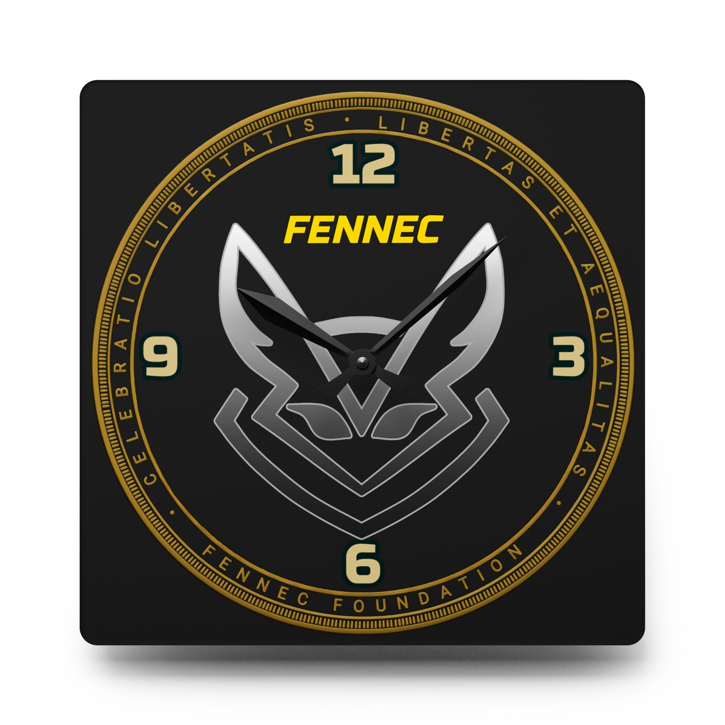 Fennec Acrylic Wall Clock (Black)