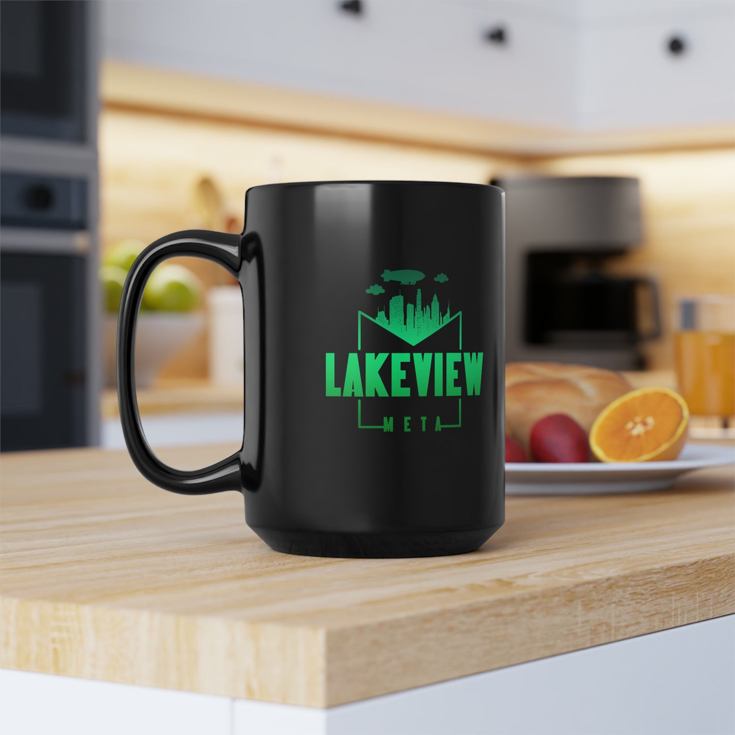 LakeViewMeta Black Mug, 15oz (USA and Canada)