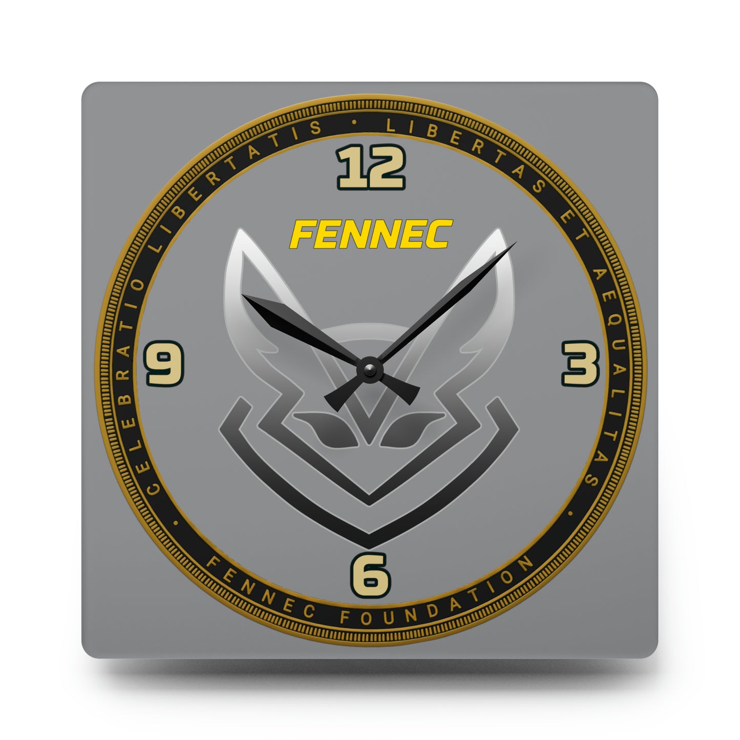 Fennec Acrylic Wall Clock (Silver)