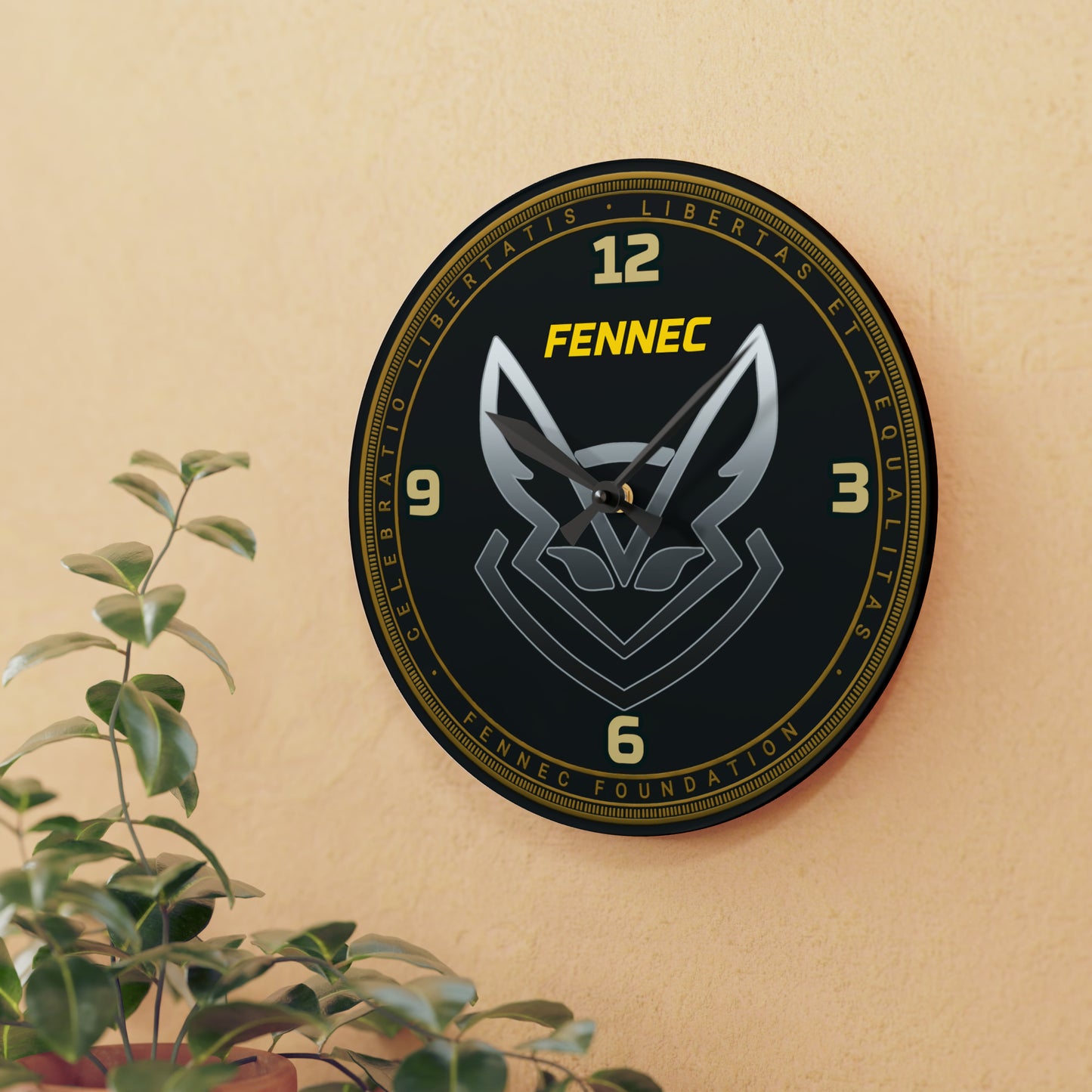 Fennec Acrylic Wall Clock (Black)